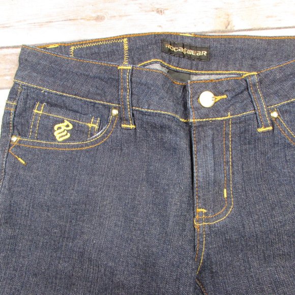 Rocawear Dark Blue Denim Capris Cropped Jeans Size 3 Roca Wear - Picture 4 of 7